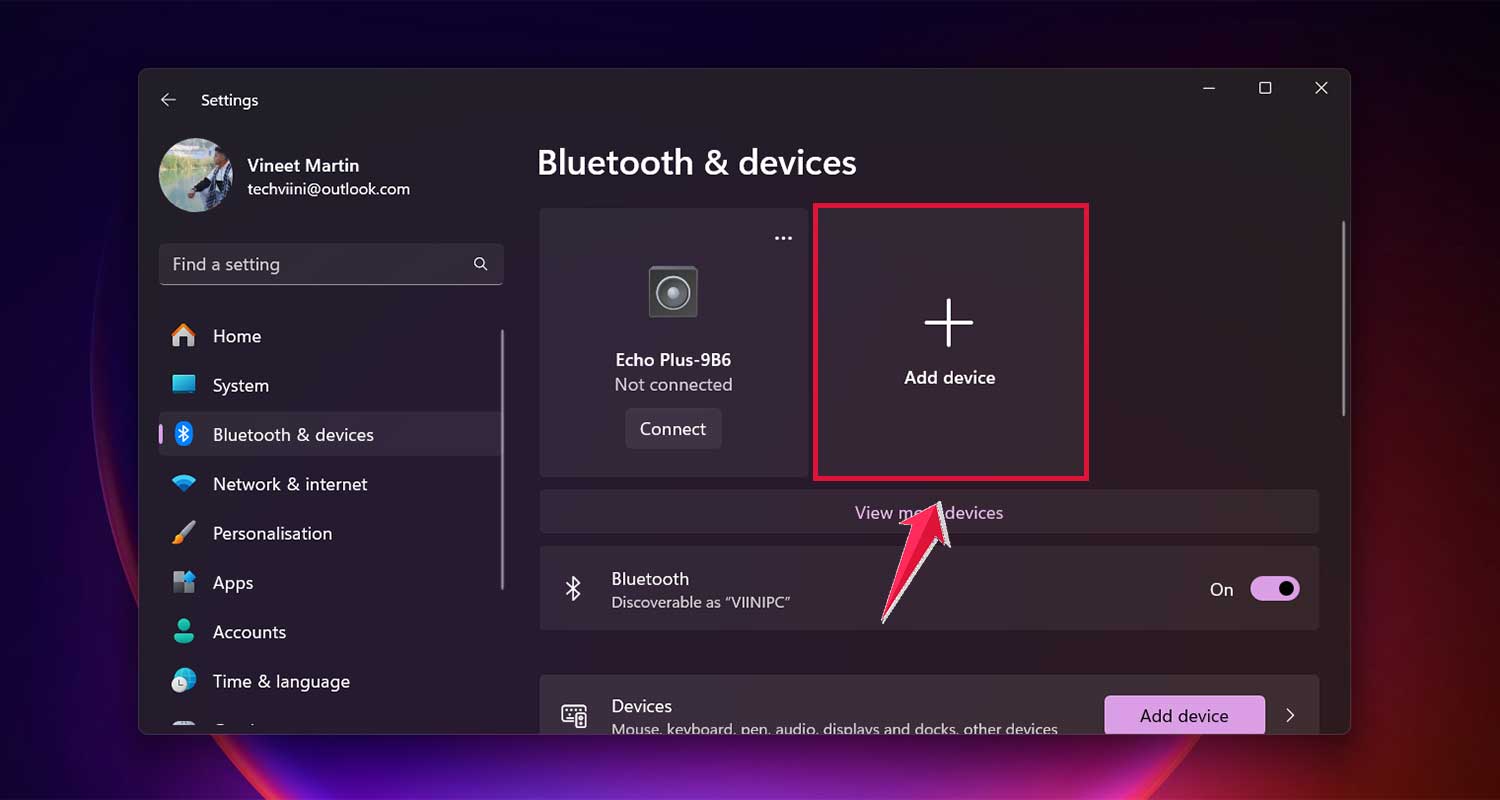 add device to bluetooth window pc