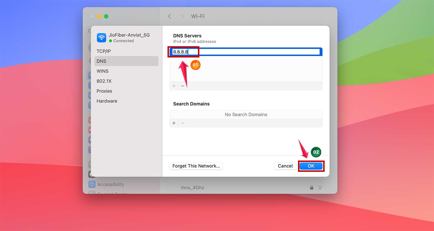 add google dns in wifi settings mac xl