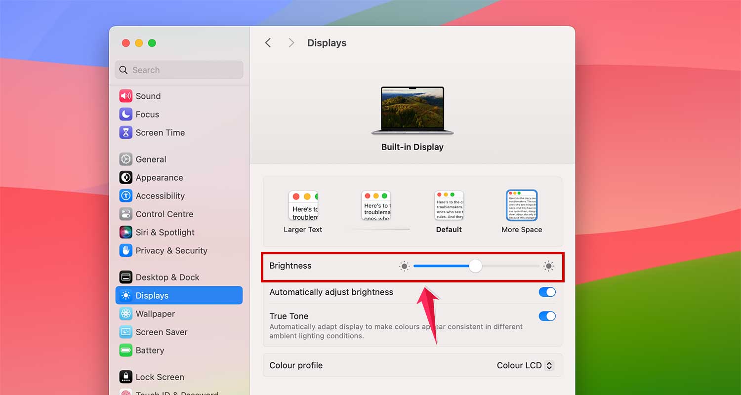 adjust brightness in displays settings in mac xl adjust brightness in displays settings in mac xl