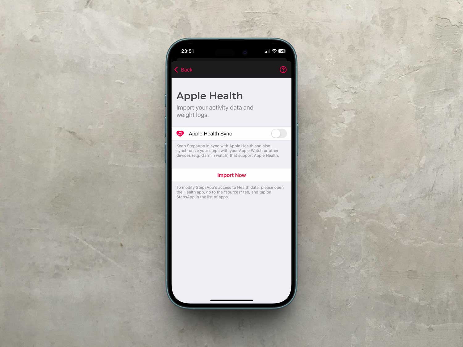 apple health sync in iphone