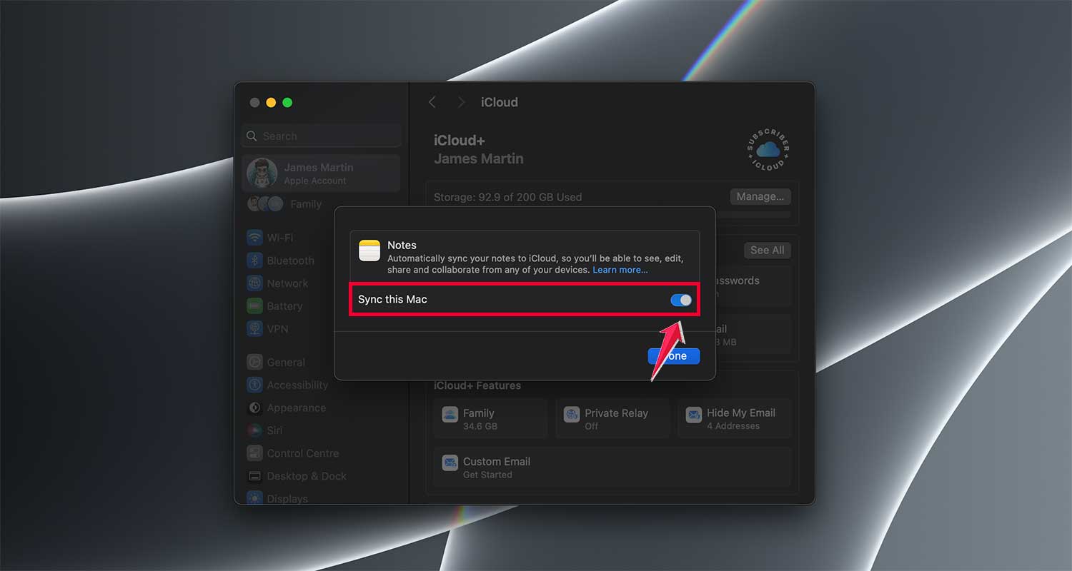 choose what you want to sync