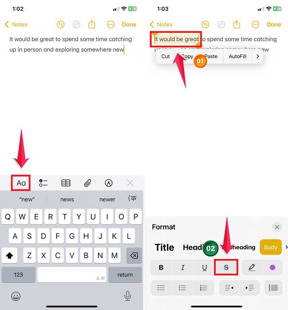 click on aa button then select the font then tap on s cross