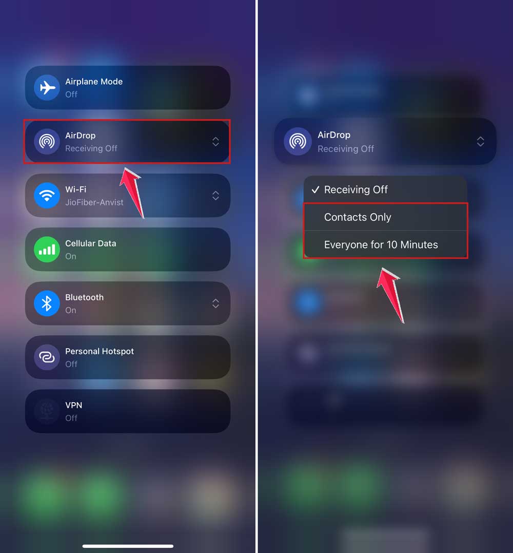 click on airdrop and set it to everyone in control panel in iphone