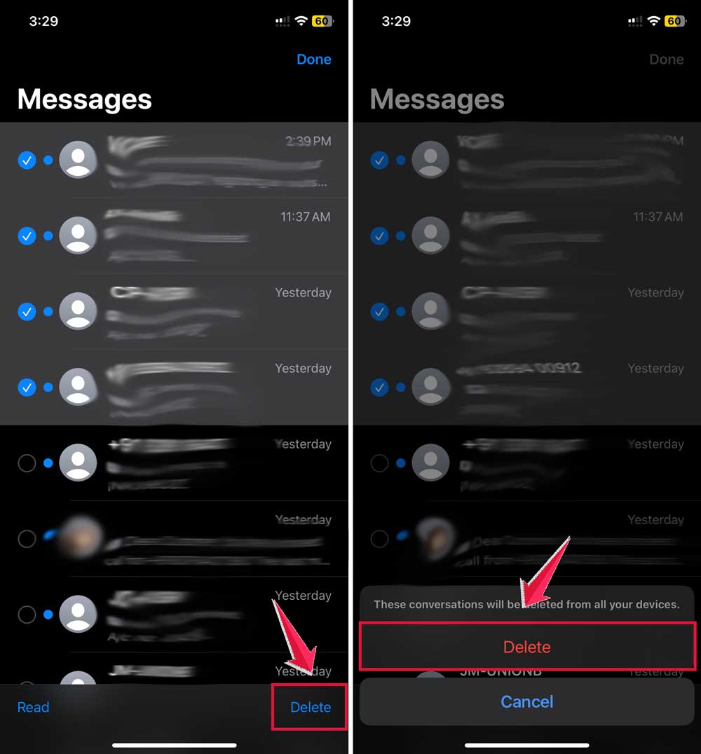 click on delete then confirm to delete