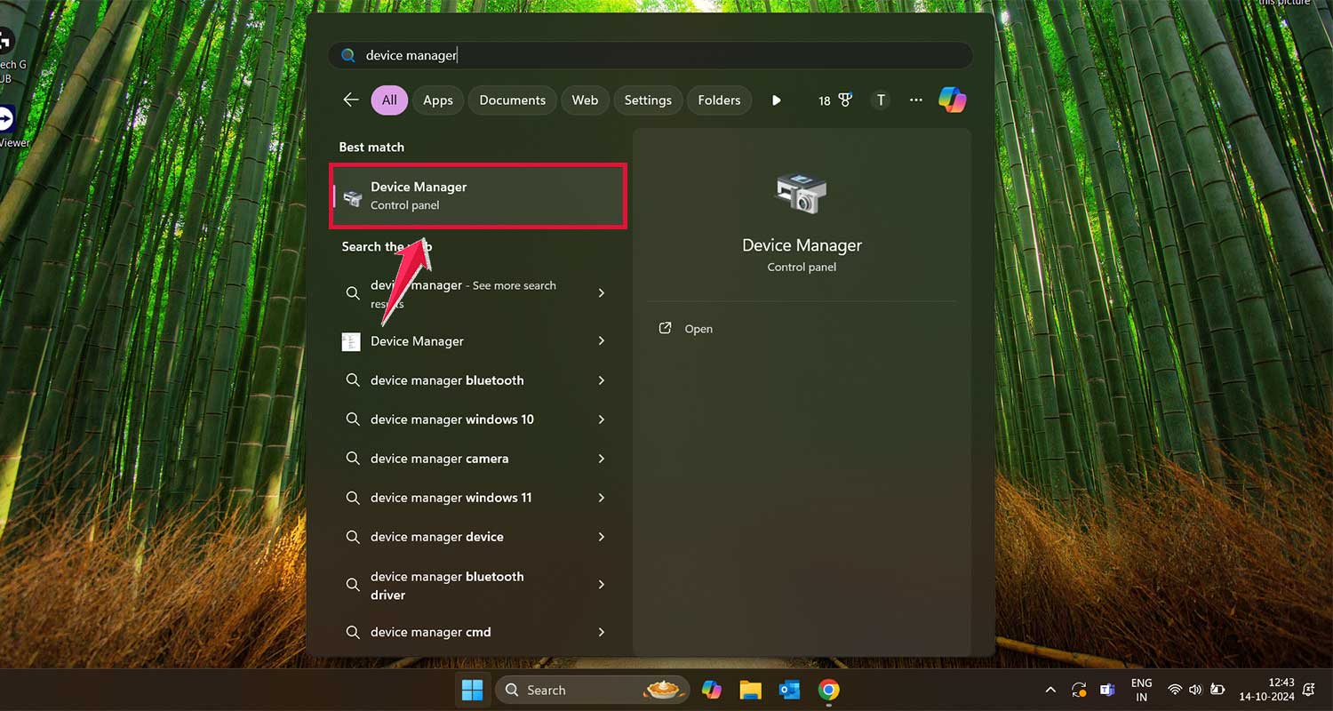 click on device manager window pc xl