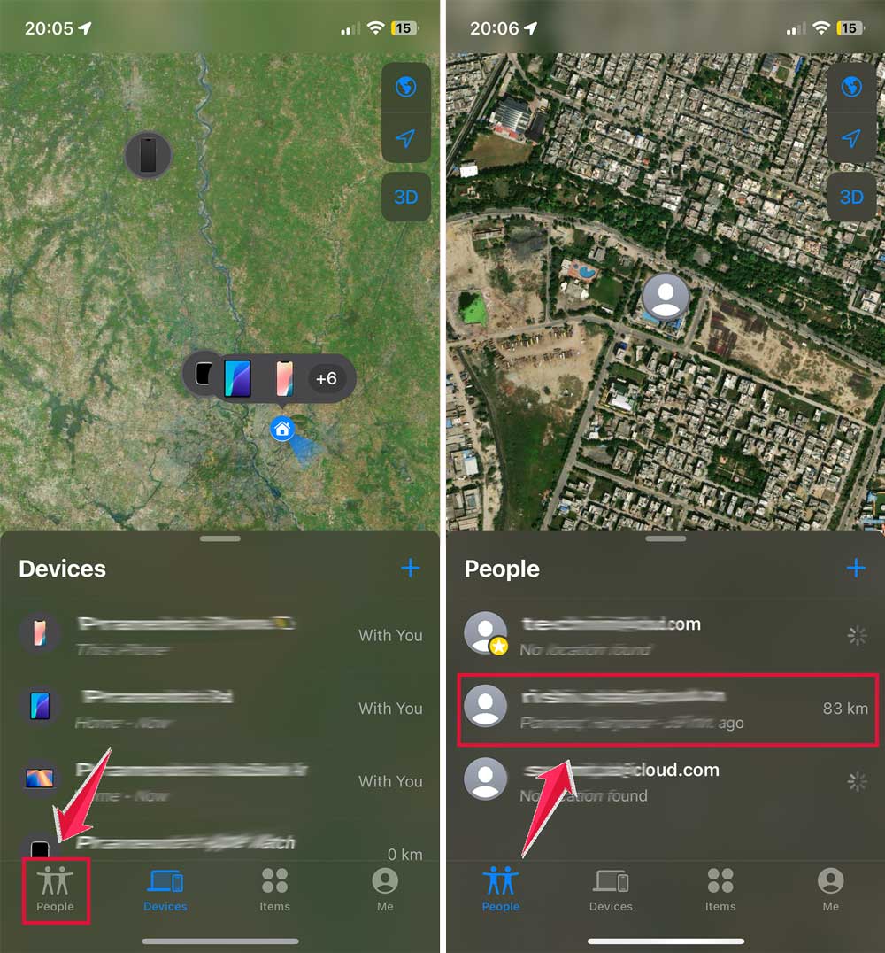 click on people then select the people you want off the locations