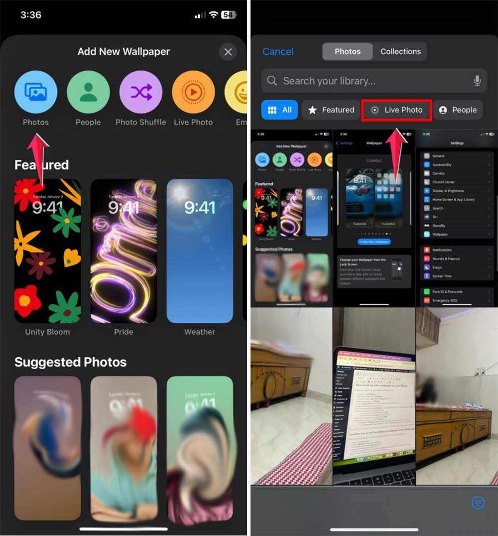 click on photo then select the live photo