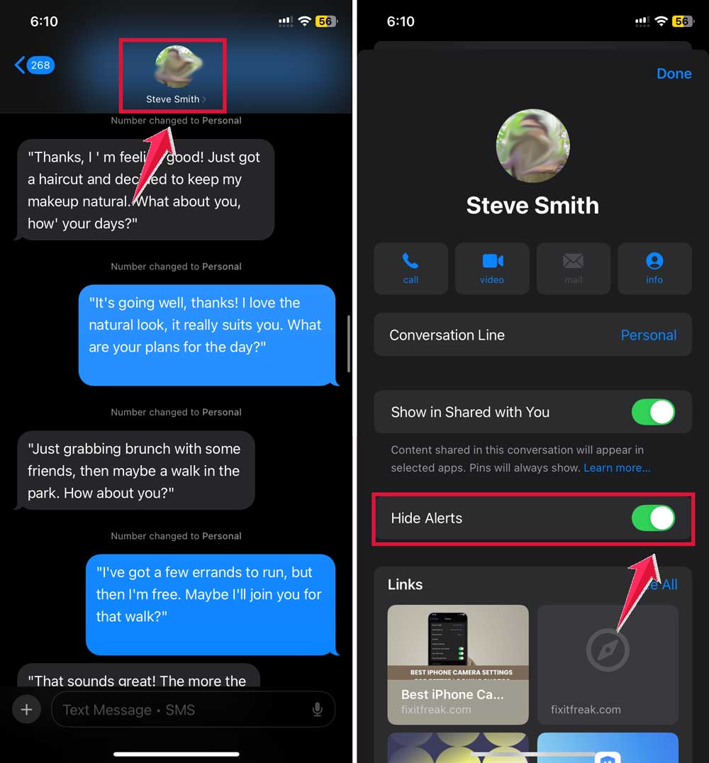 click on profile then turn on hide alerts