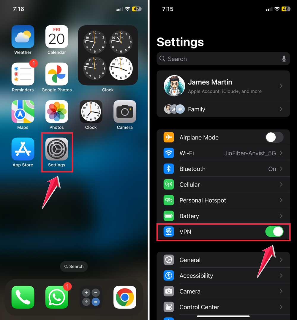 click on settings then turn on vpn click on settings then turn on vpn