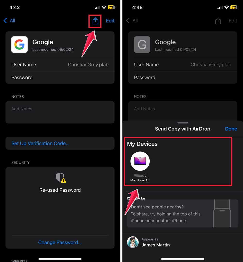 click on share button then click on airpods