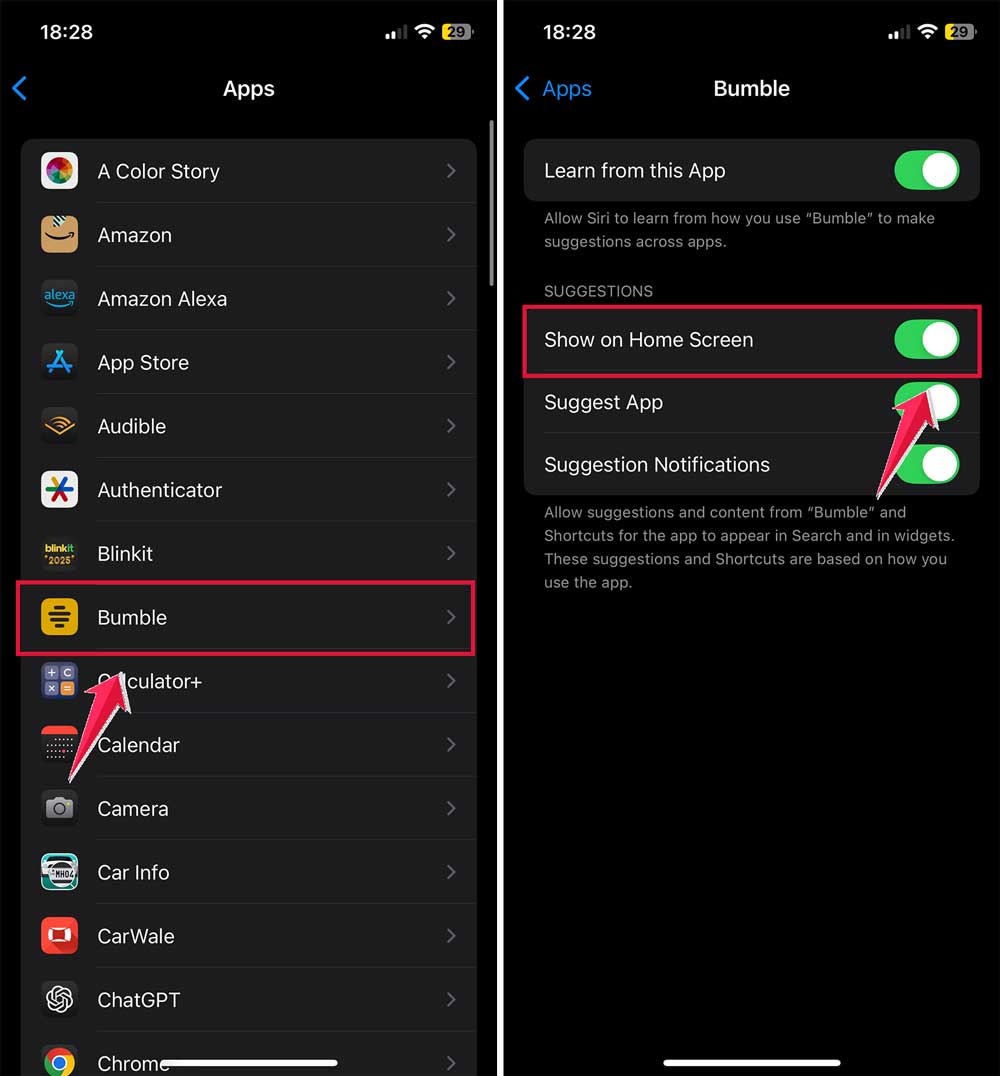 click on the apps then turn off the show on homescreen