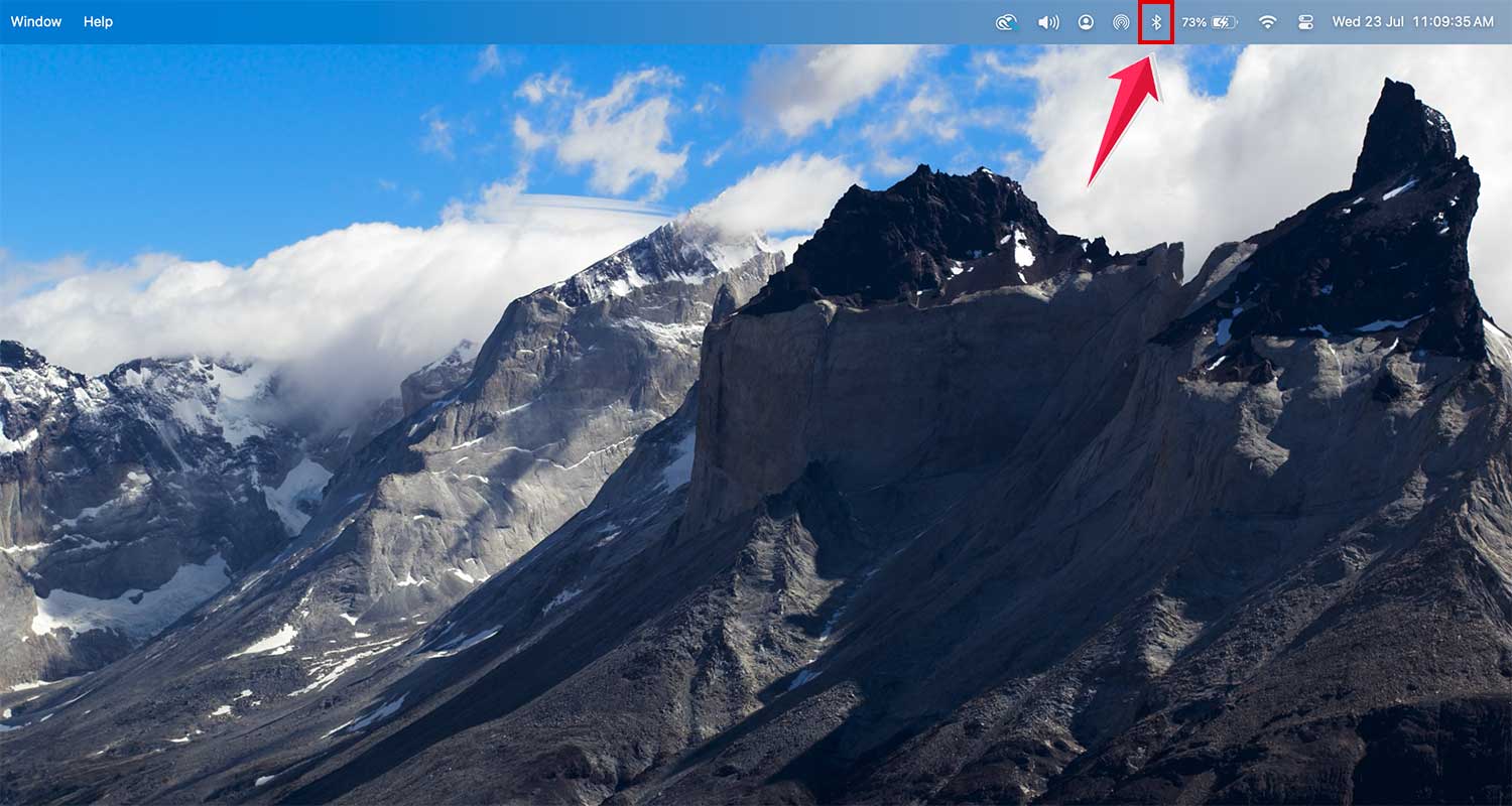 click on the bluetooth icon in control panel in mac