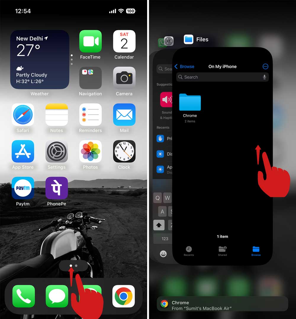 close files app in iphone