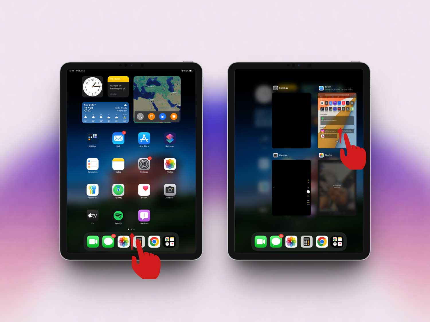 close safari in ipad