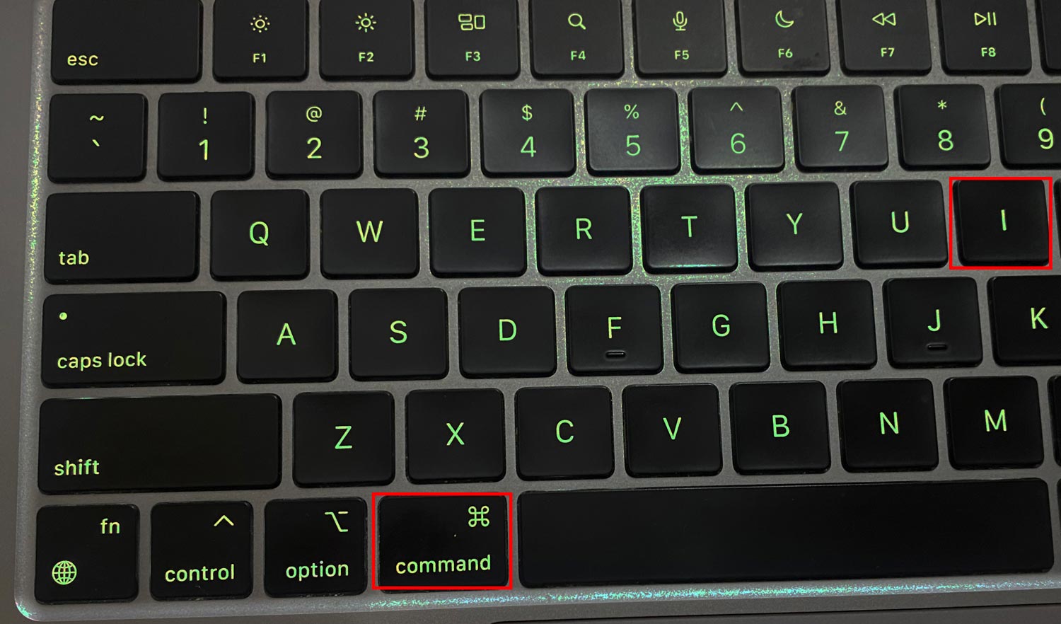 command and press i button