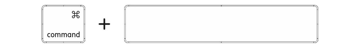 command and spacebar keys in mac