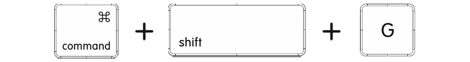 command shift and g keys in mac xl