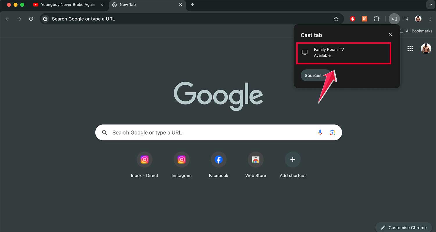 connect the tv google chrome
