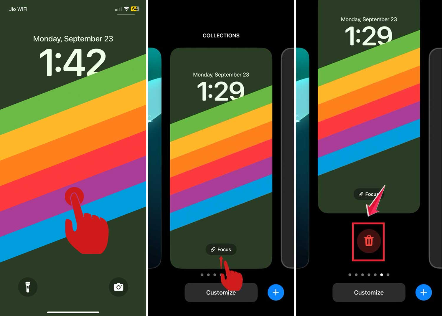 delete all lock screen wallpapers and start fresh