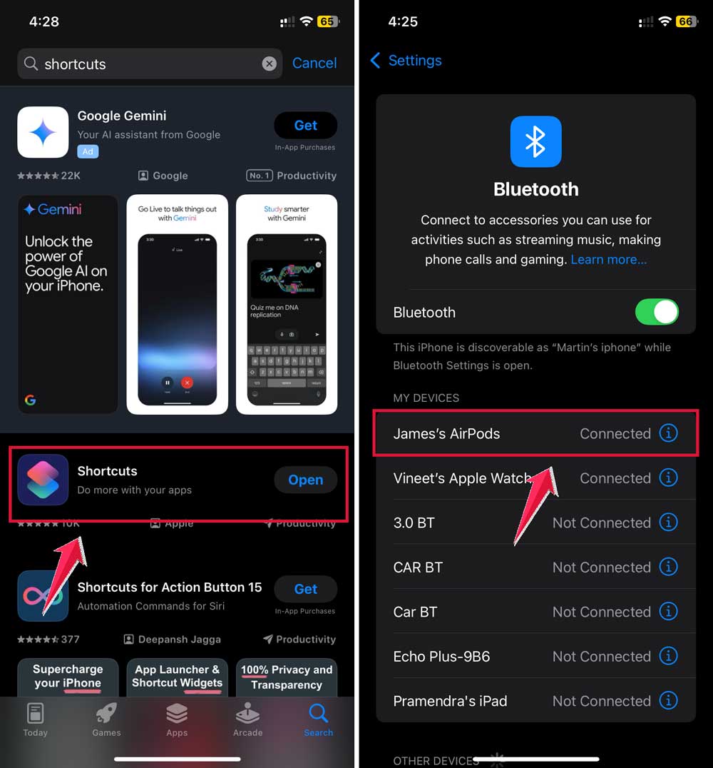 download the app then connect the airpods