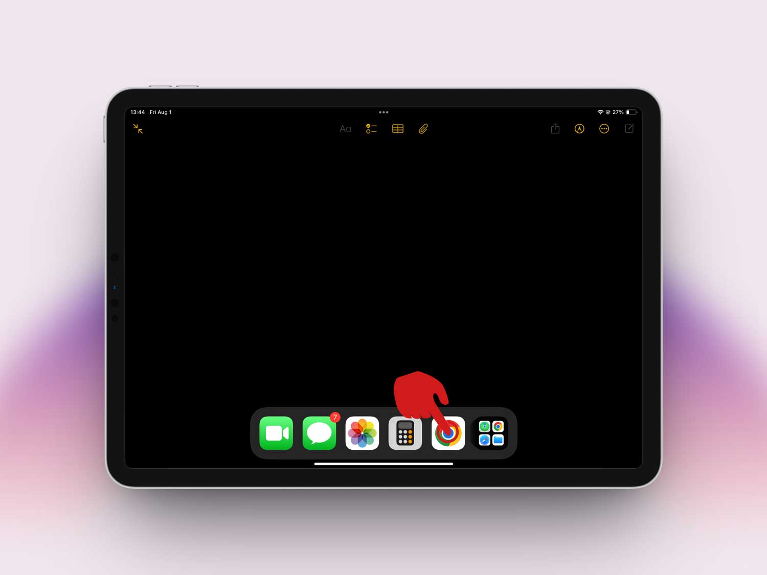 drag another app over in ipad for split