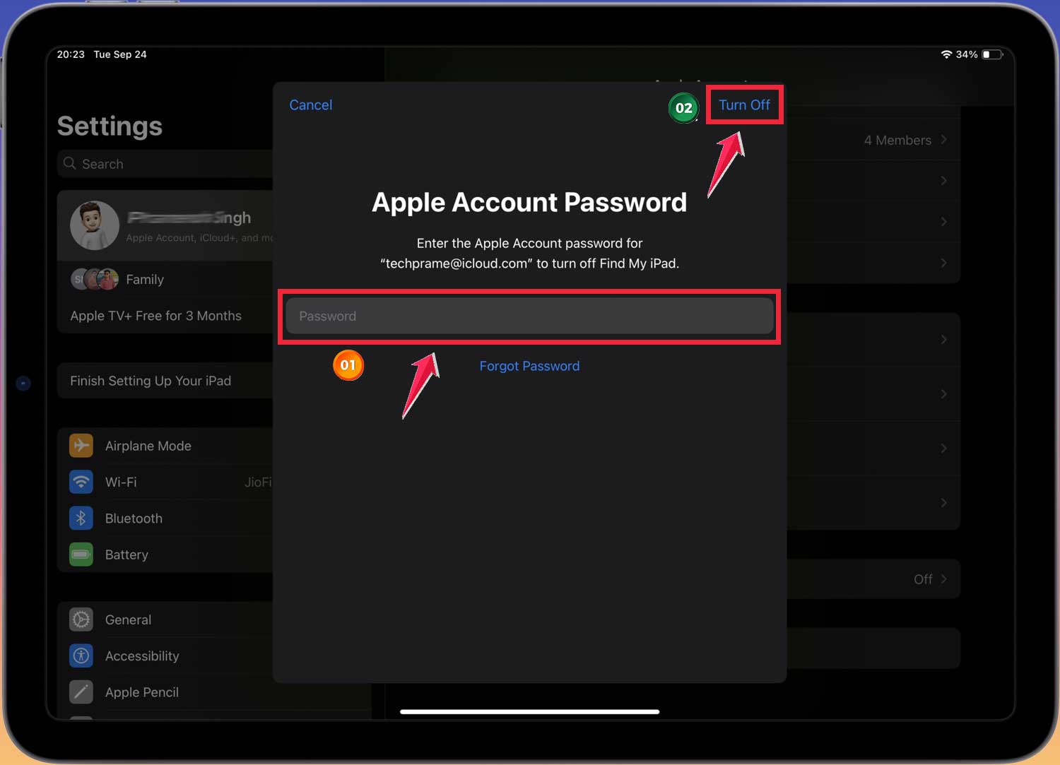 enter password then turn off ipad enter password then turn off ipad