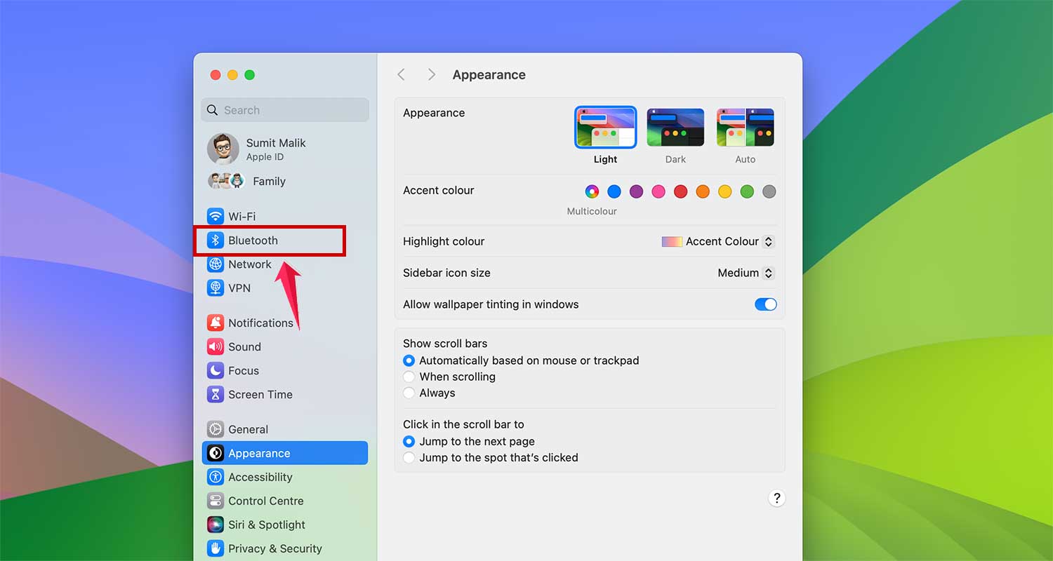 go to bluetooth in settings in mac xl