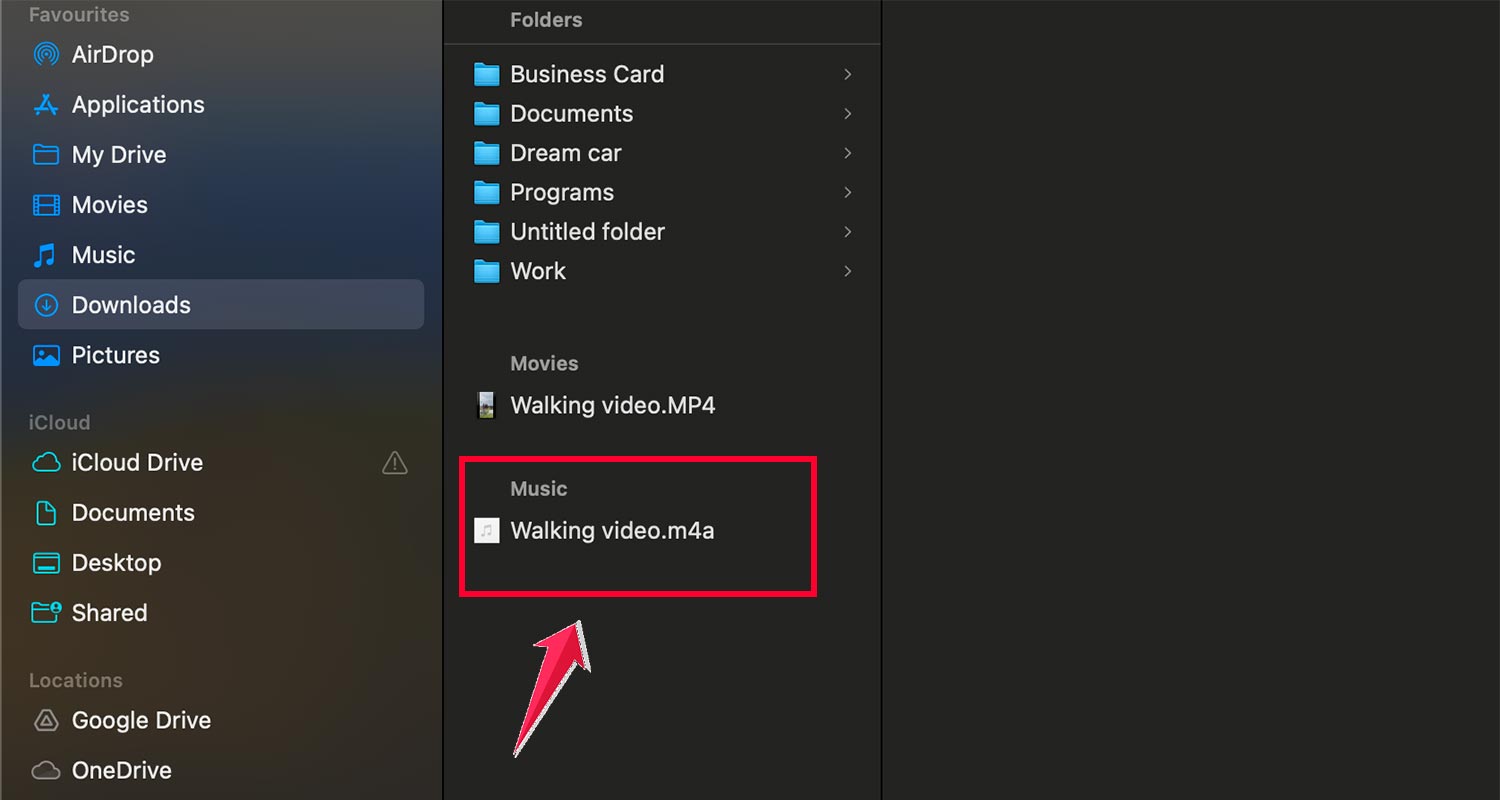 It'll be saved as a .m4a file