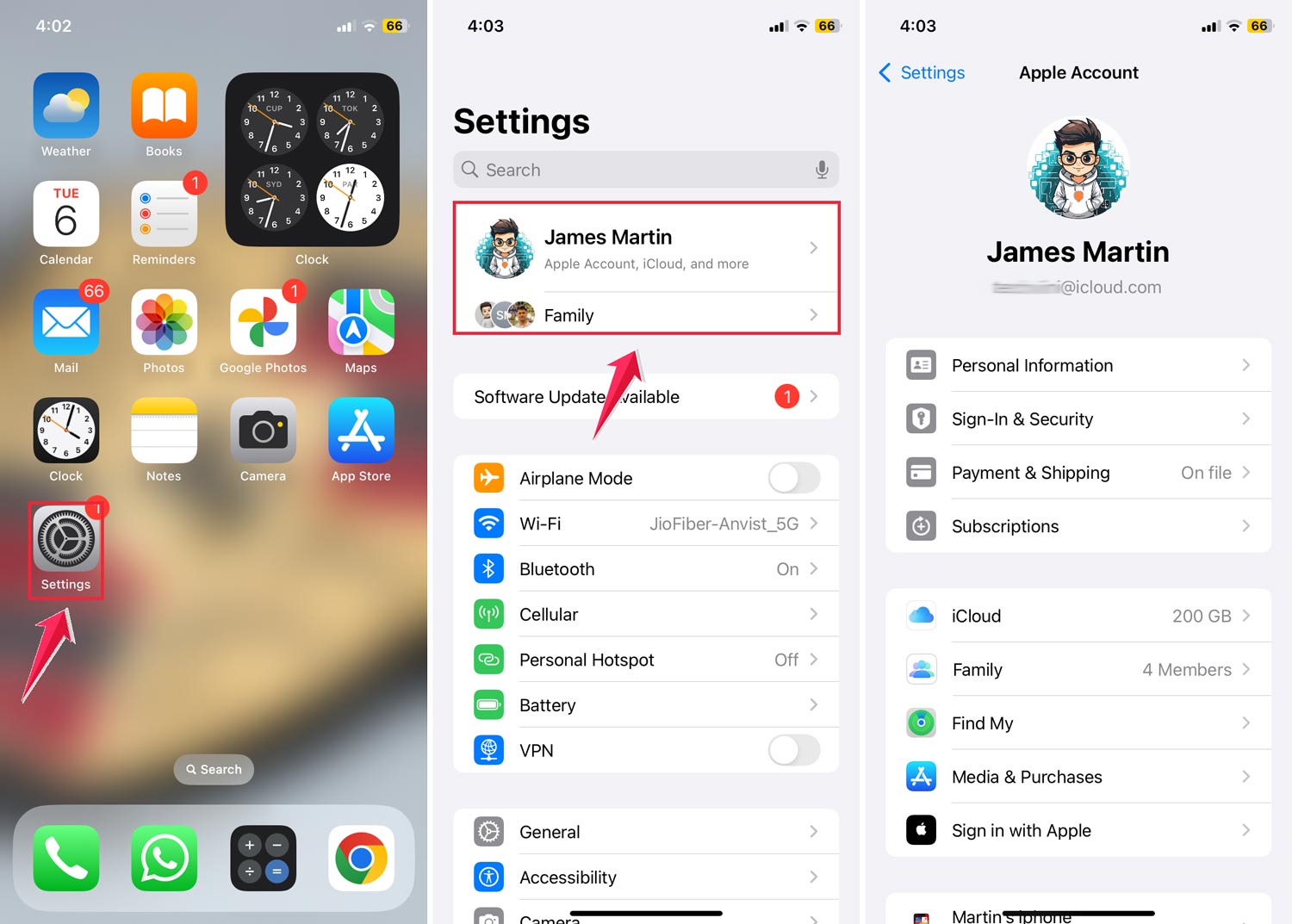 look up the owner email in settings