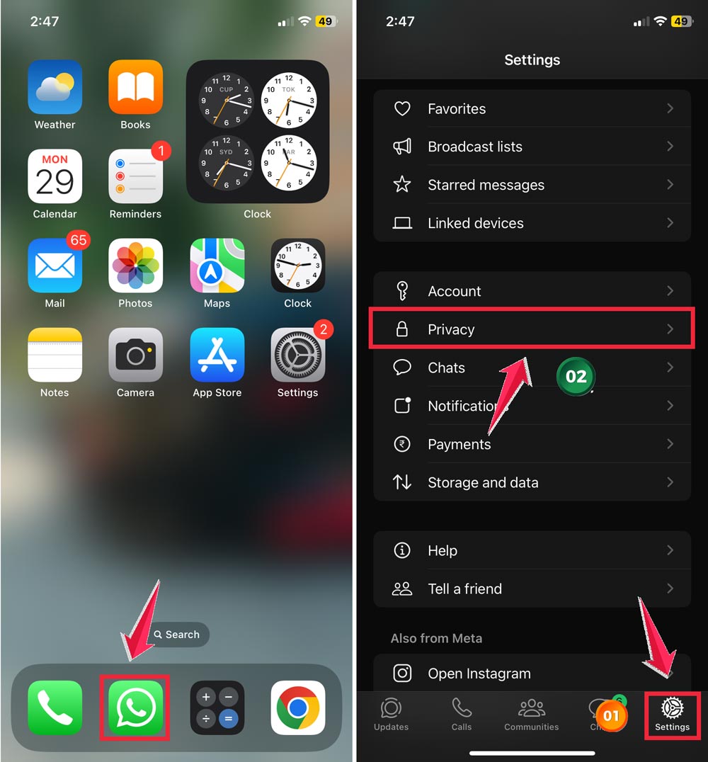 messaging apps can reveal your last online status