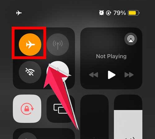 on your iPhone tap the airplane mode icon once more to switch it off.
