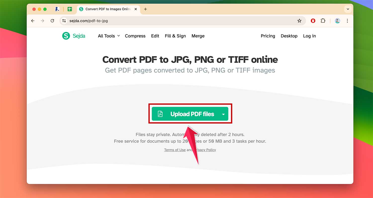 open sejda pdf website mac xl