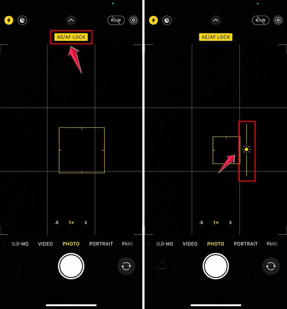 press and hold AE AF lock then adjust the sun