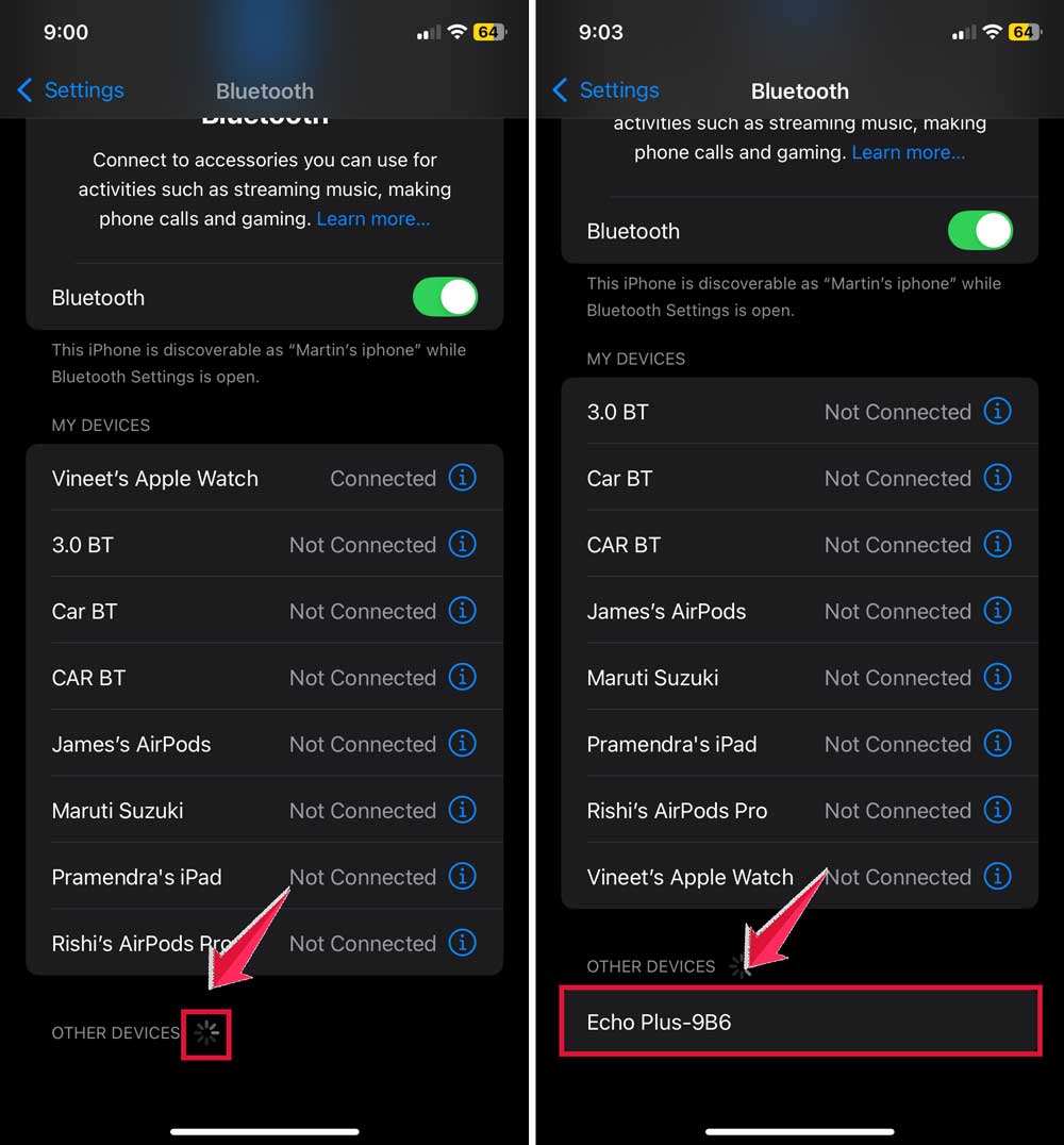searching then speaker then connect then speaker