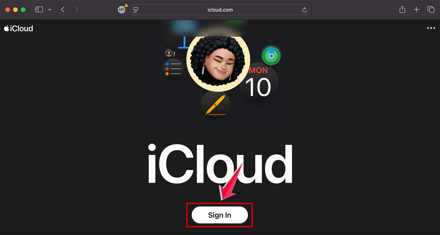 sign in in icloud web