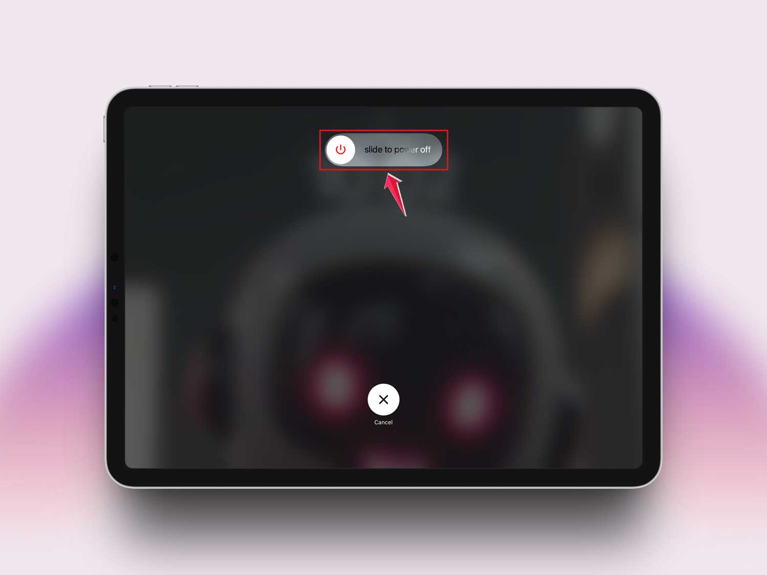 slide to power off in ipad
