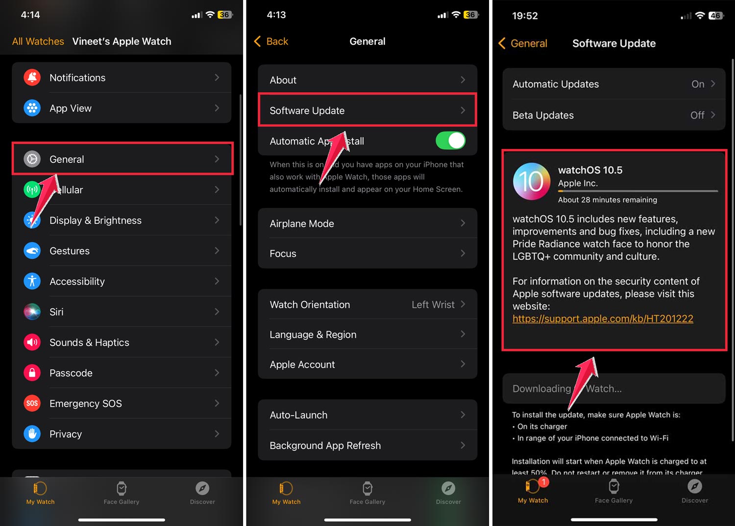 software update apple watch