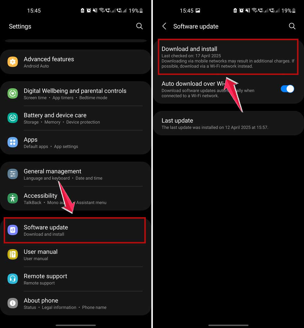 software update in android