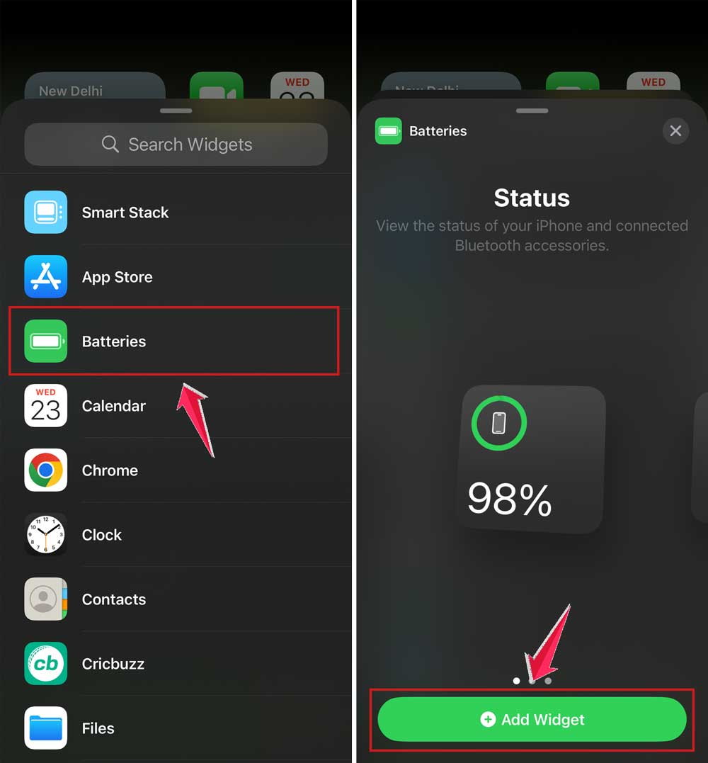 tap on batteries and then tap on add widget in iphone tap on batteries and then tap on add widget in iphone