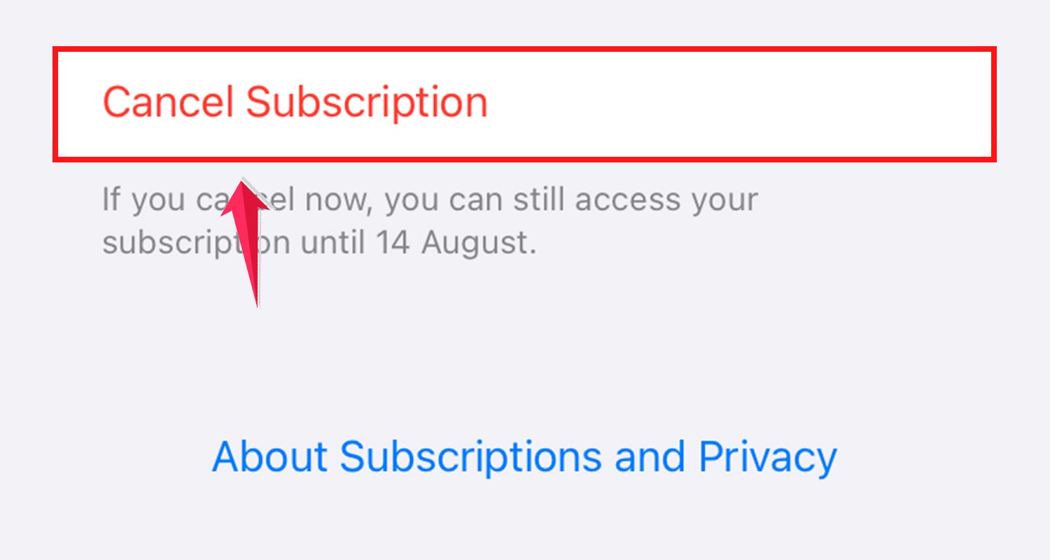 tap on the cancel subsciption facetune