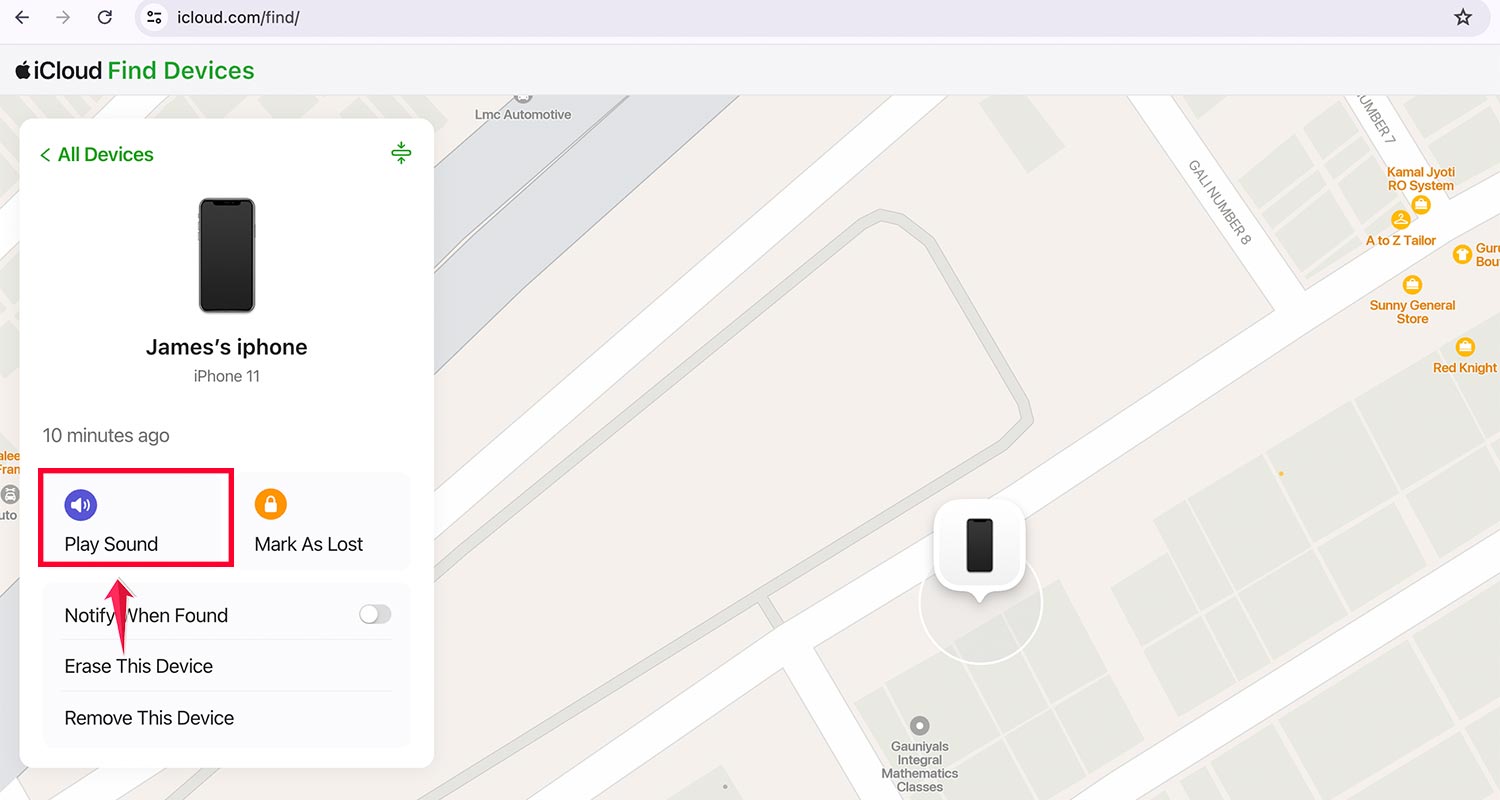tap on the play sound mac
