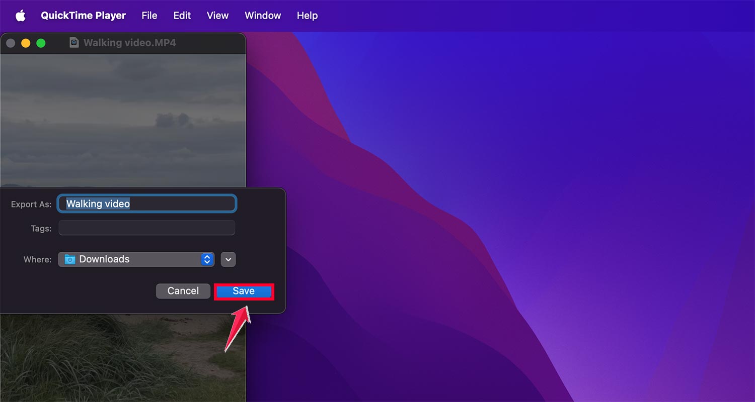 tap on the save button quick video
