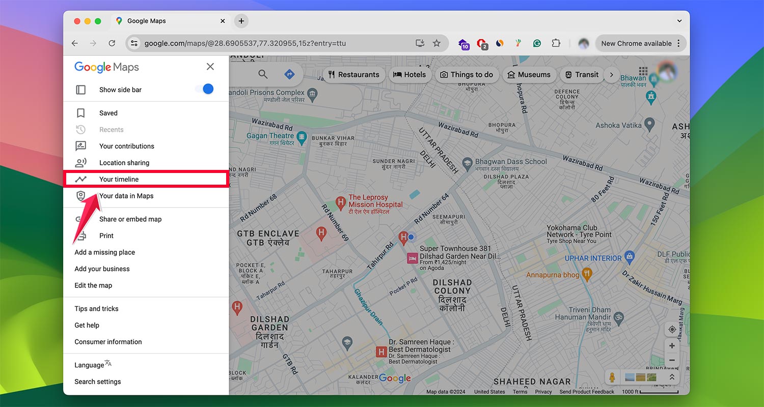 tap on the your timeline