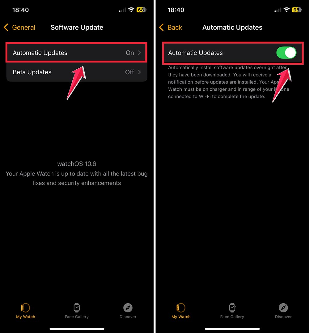 turn on automatic updates