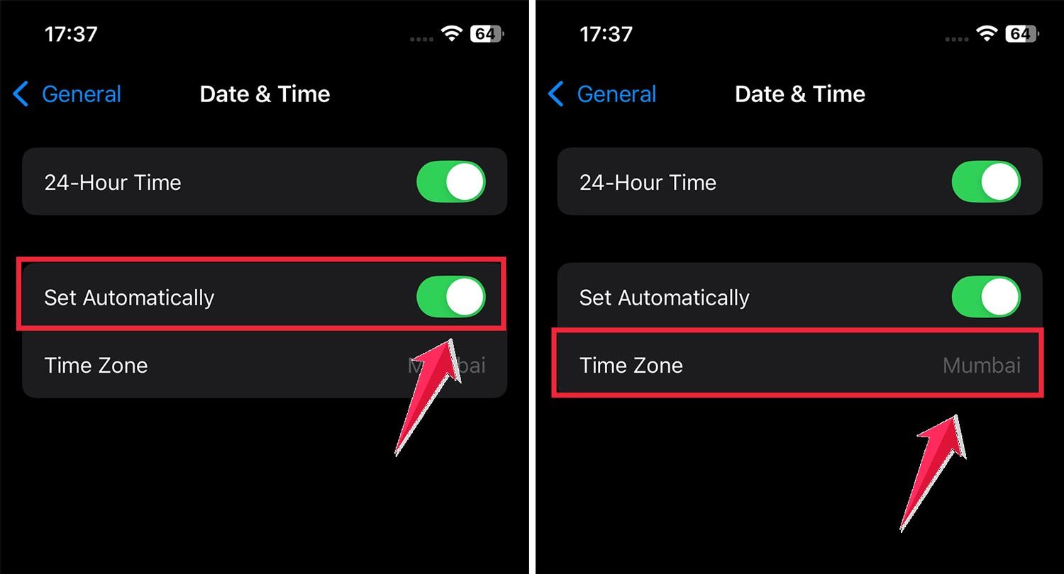 turn on the set automatically then choose time zone turn on the set automatically then choose time zone