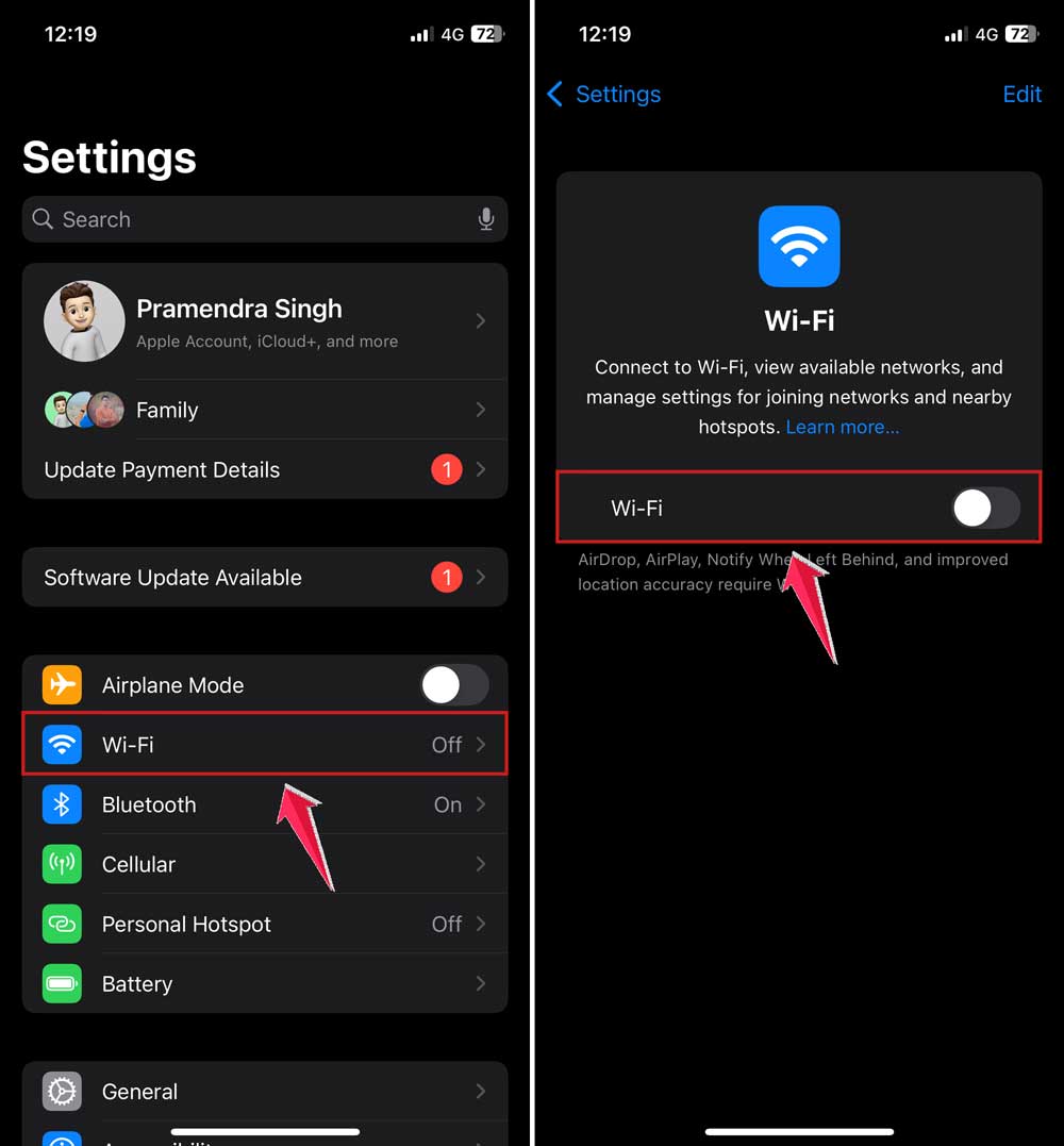 turn on wifi in settings in iphone turn on wifi in settings in iphone