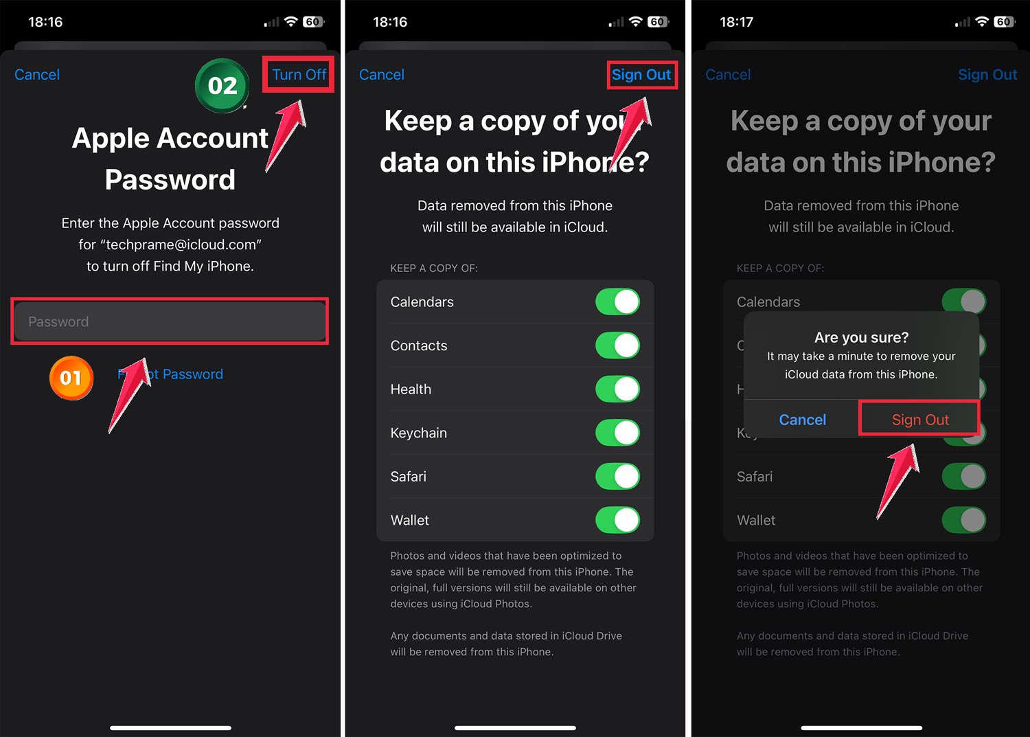 type password then click on the sign out and confirm to sign out type password then click on the sign out and confirm to sign out