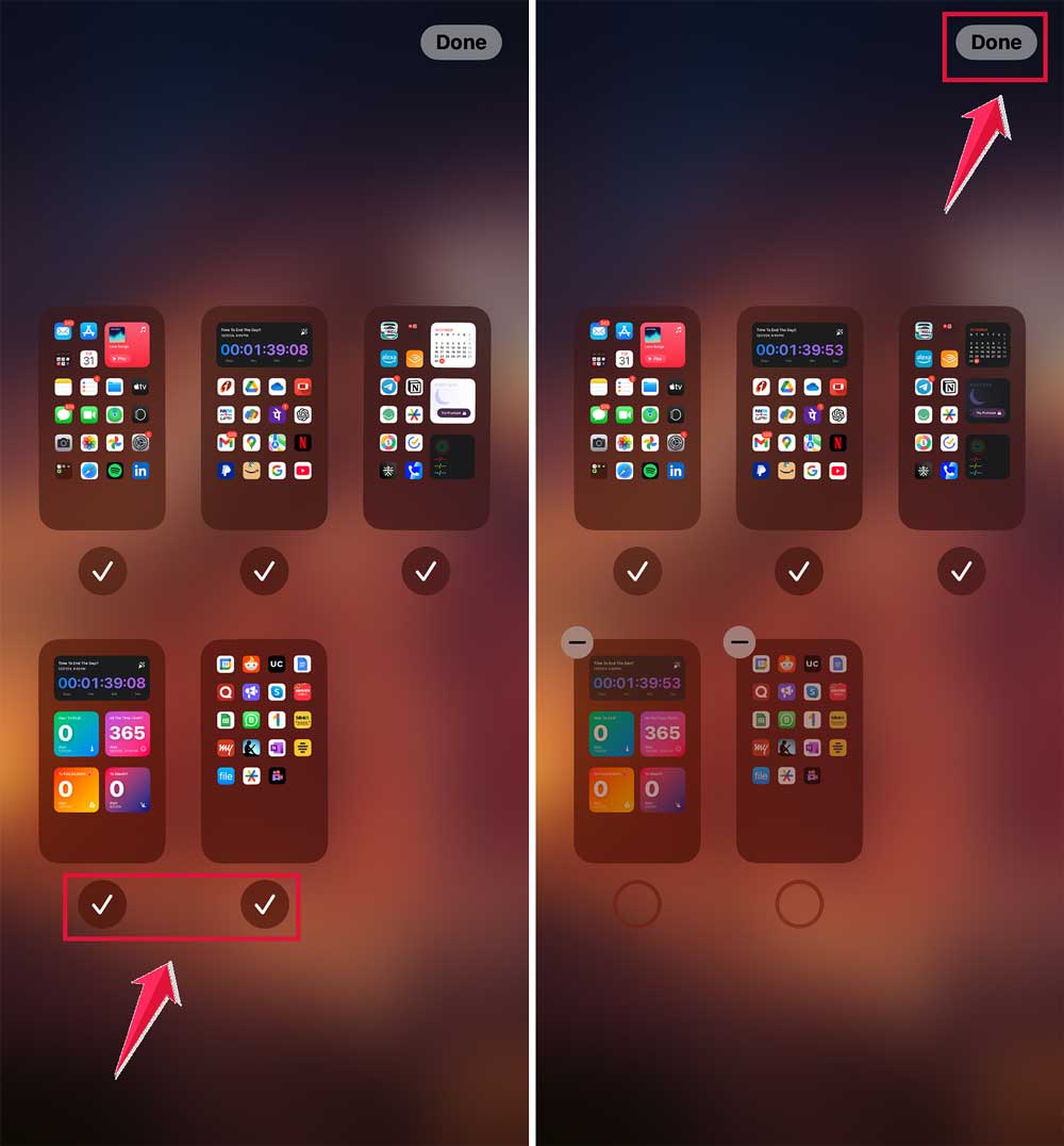 uncheck the dots then click on done button