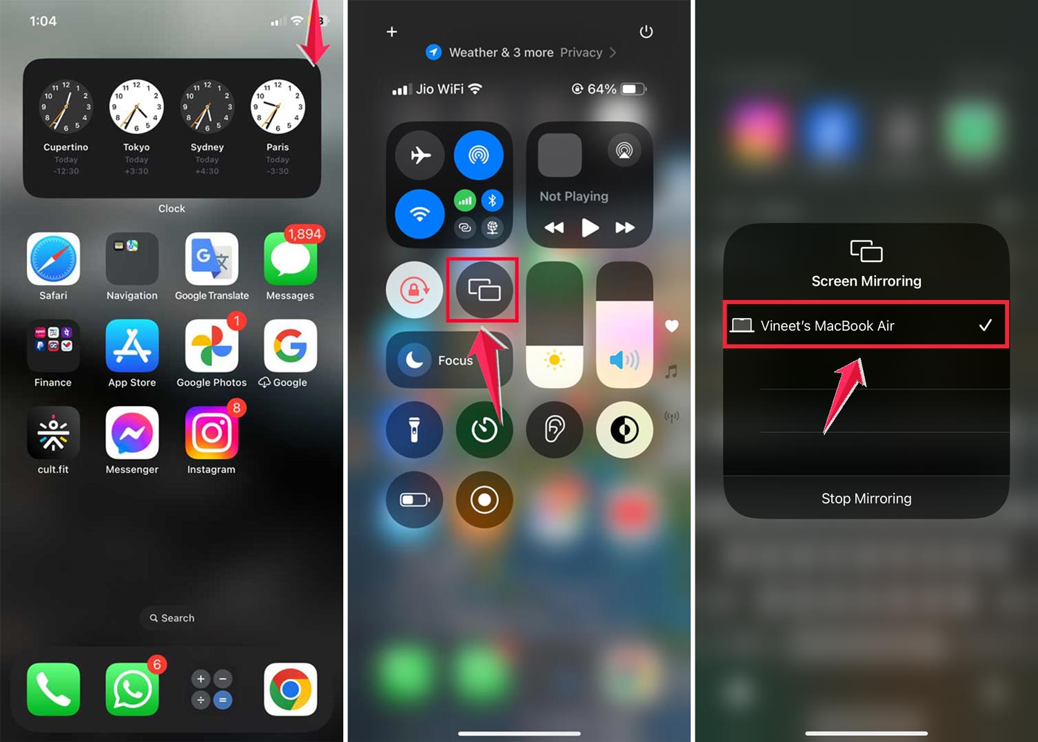 use airPlay mirroring