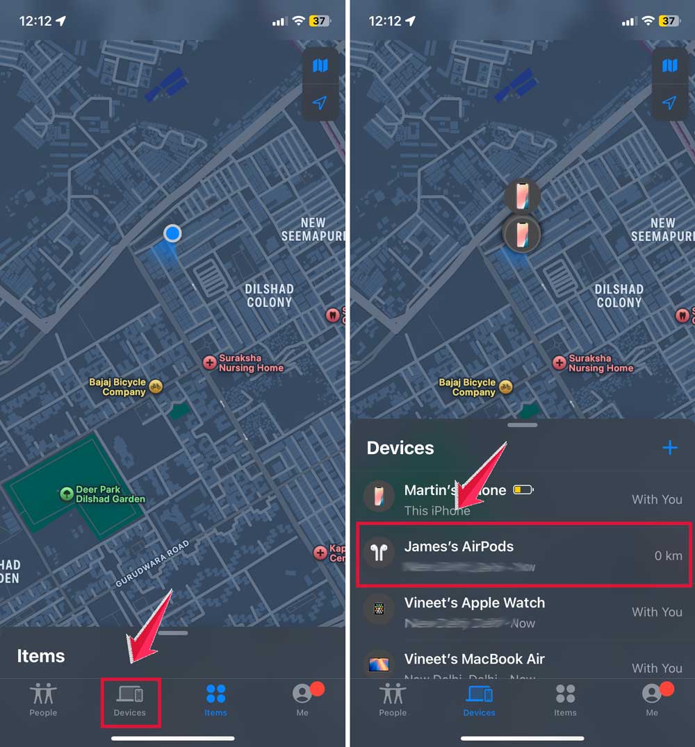 use the find my feature